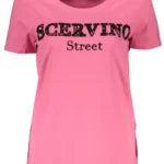 Chic Pink Embroidered Tee With Contrasting Details