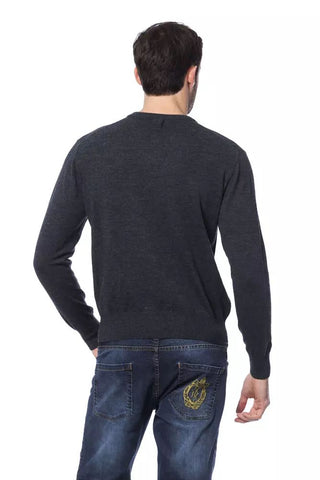 Gray Merino Wool Men Sweater