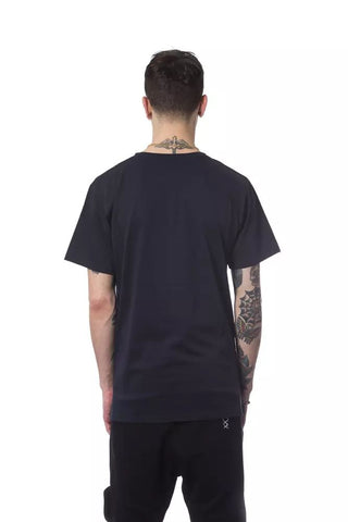 Blue Cotton Men T-shirt