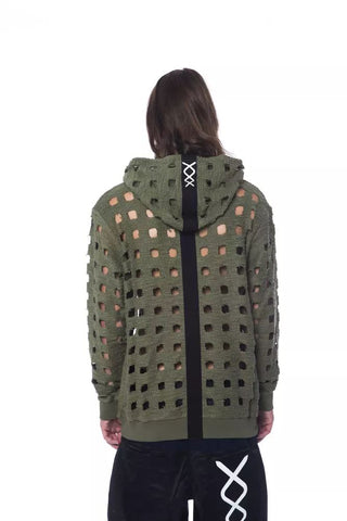 Army Perforated Cotton Hoodie - Casual Elegance