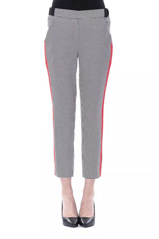 Chic Black And White Patterned Trousers