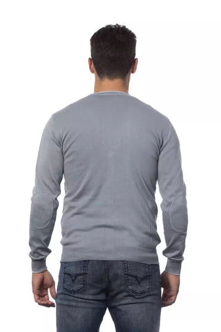 Elegant Gray Cotton Cardigan For Men