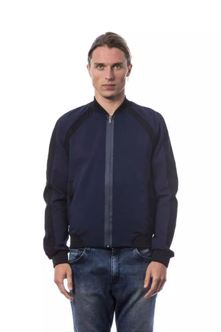 Sleek Blue Bomber Jacket - Tailored Fit