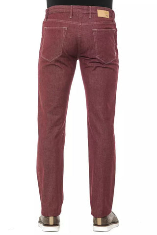 Elegant Super Slim Burgundy Trousers