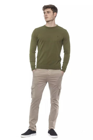 Emerald Crewneck Cotton Sweater For Men