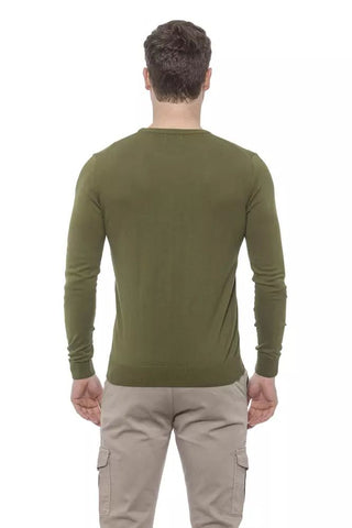 Emerald Crewneck Cotton Sweater For Men