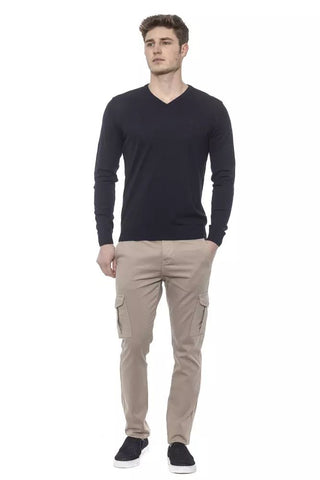 Elegant V-neck Cotton Sweater For Men