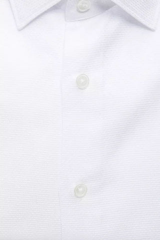 Elegant White Slim-fit Cotton Shirt