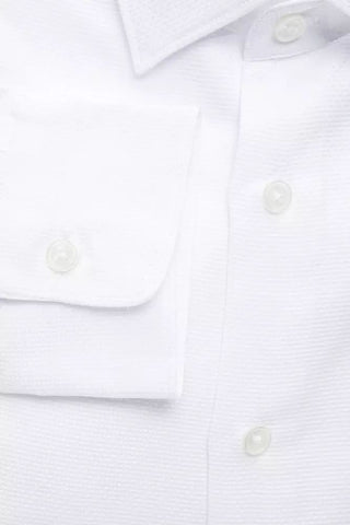 Elegant White Slim-fit Cotton Shirt