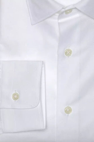 Elegant White Cotton Slim Shirt For Men