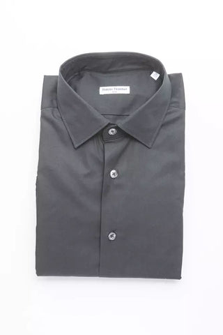 Elegant Medium Slim Collar Black Shirt