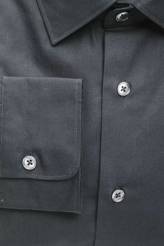 Elegant Medium Slim Collar Black Shirt
