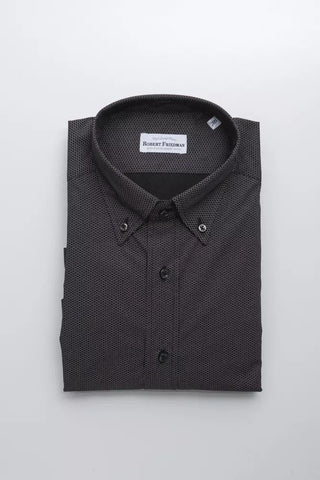 Elegant Cotton Button-down Shirt In Black