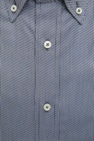 Elegant Blue Cotton Button-down Shirt