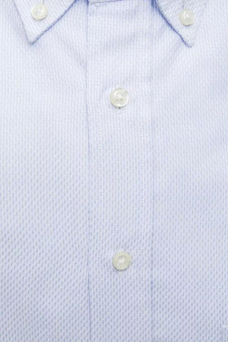 Elegant Light Blue Cotton Button-down Shirt