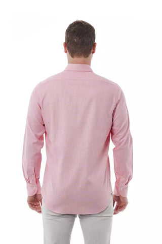 Elegant Pink Italian Collar Shirt