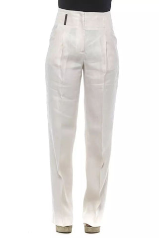 Elegant High-waisted Flax Palazzo Pants