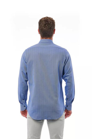 Elegant Light Blue Regular Fit Italian Collar Shirt