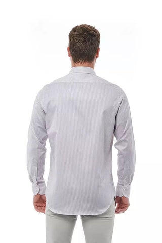 Elegant White Italian Collar Shirt