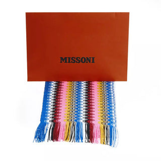 Geometric Patterned Fringe Scarf In Vibrant Hues