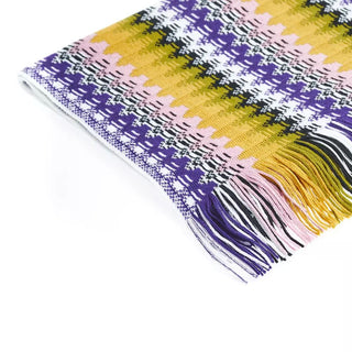 Geometric Pattern Fringed Scarf