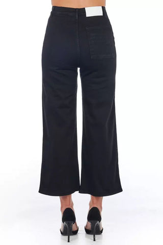 Chic High-waist Cropped Trousers - Versatile Black