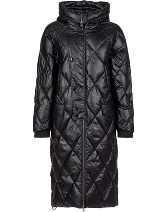 Metallic Glow Quilted Down Jacket with Hoodie