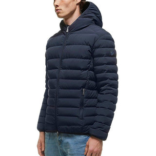 Blue Ultra Light Down Jacket With Cover Mask