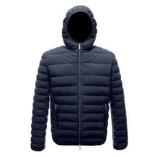 Blue Ultra Light Down Jacket With Cover Mask