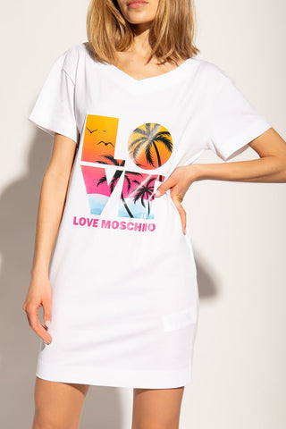 Chic Summer Love Logo White Dress