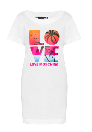 Chic Summer Love Logo White Dress