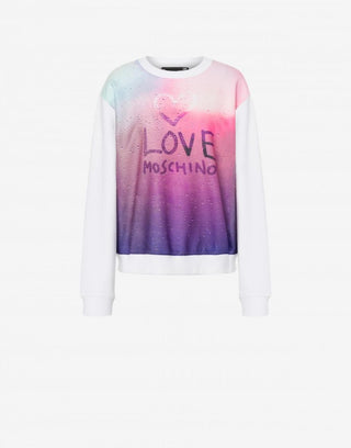 Chic Fogged Glass Effect Logo Sweatshirt