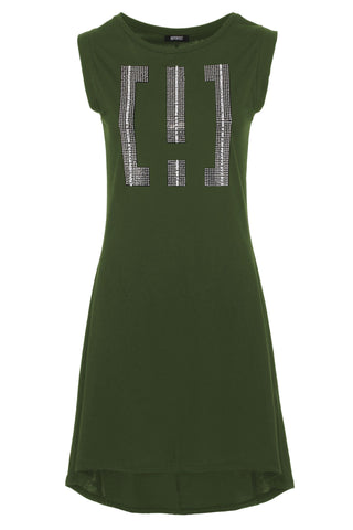 Embellished Army Green Maxi Dress - Dazzle With Comfort