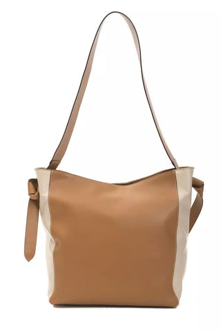 Elegant Leather Shoulder Bag In Brown