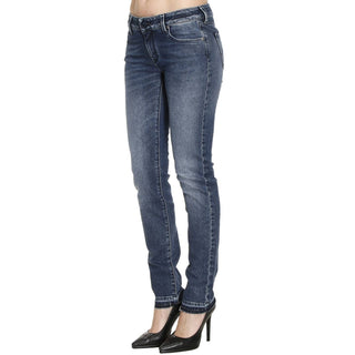 Elegant Slim Fit Cotton Jeans With Chic Detailing