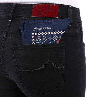 Elegant Elasticized Black Denim Jeans