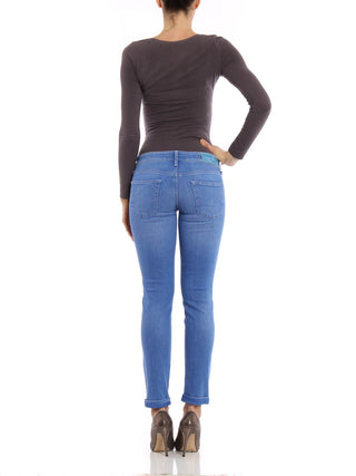 Elegant Light Blue Stretch Denim