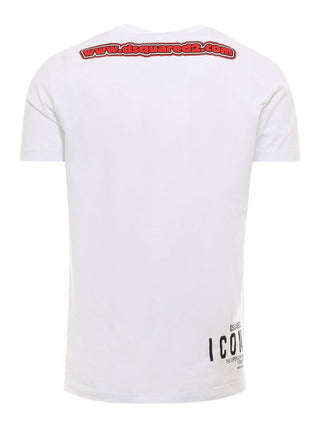 Chic White Roundneck Cotton Tee With Signature Print