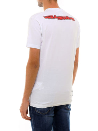 Chic White Roundneck Cotton Tee With Signature Print