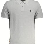 Sleek Gray Polo With Subtle Embroidery