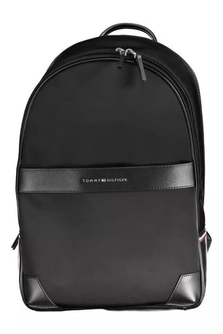 Tommy Hilfiger Bags Black Sleek Urban Black Backpack with Contrasting Details