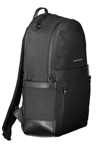 Tommy Hilfiger Bags Black Sophisticated Urban Backpack with Contrasting Accents