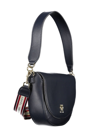 Elegant Blue Shoulder Bag With Contrasting Details