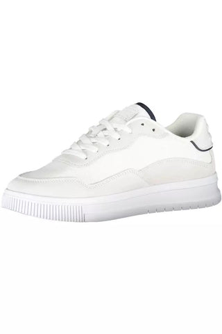 Sleek White Lace-up Eco-friendly Sneakers