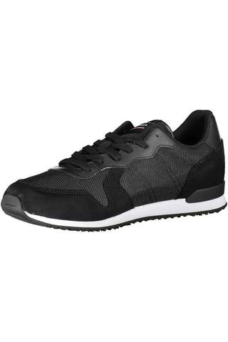 Sleek Black Sports Sneakers With Contrasting Accents