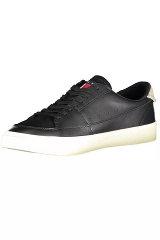 Black Leather Men Sneaker