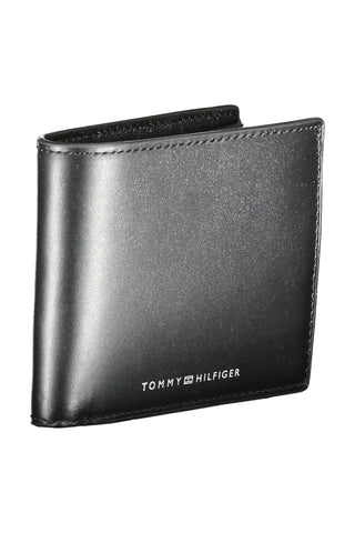 Elegant Black Leather Dual-compartment Men's Wallet