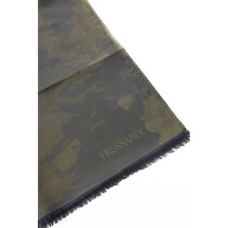 Trussardi Accessories Army Elegant Army Printed Cotton-Silk Scarf