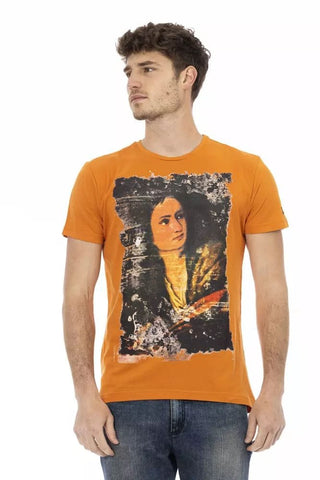 Trussardi Action Clothing Chic Orange Short Sleeve Round Neck Tee