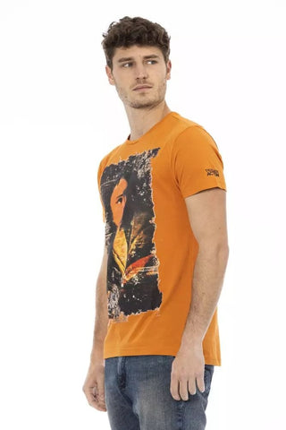 Trussardi Action Clothing Chic Orange Short Sleeve Round Neck Tee